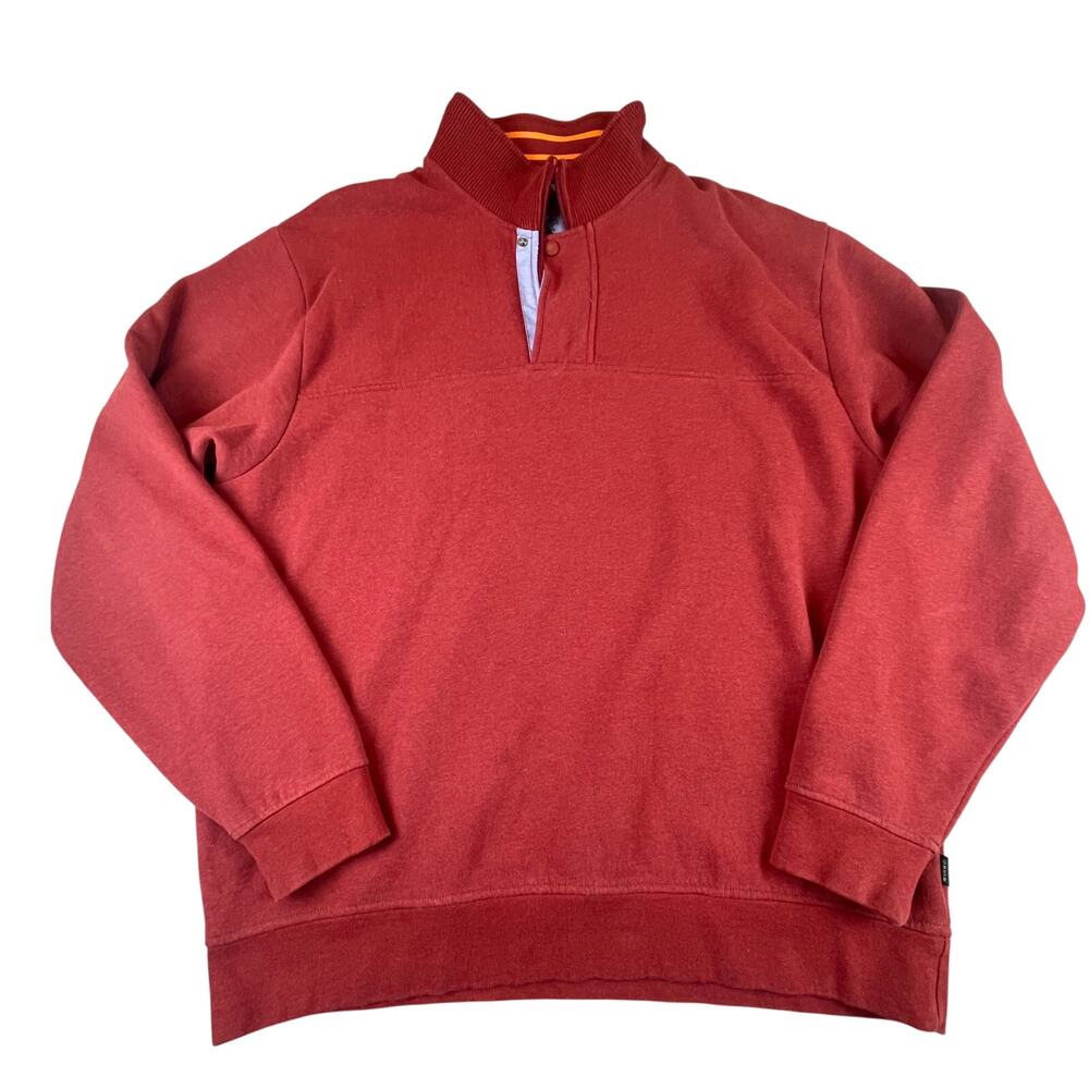 Orvis Orange Red Men's Pullover Quarter Zip Soft XL Comfort X Outdoor Active